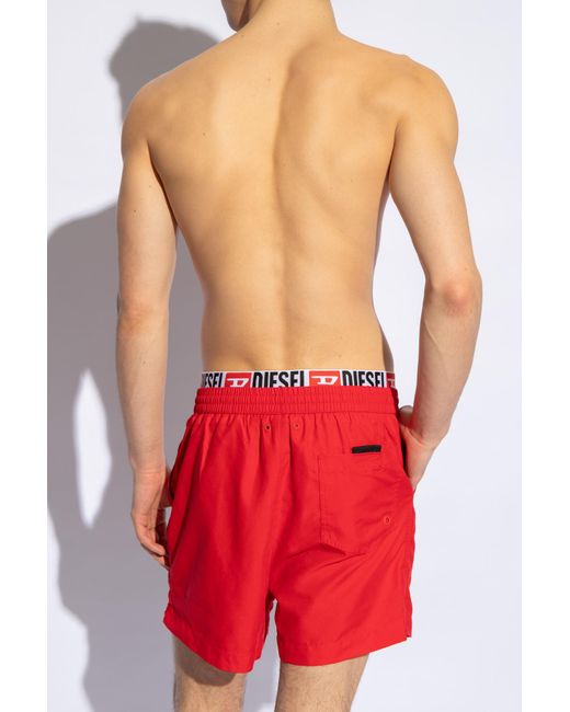 DIESEL Red ‘Bmbx-Visper-41’ Swimming Shorts for men