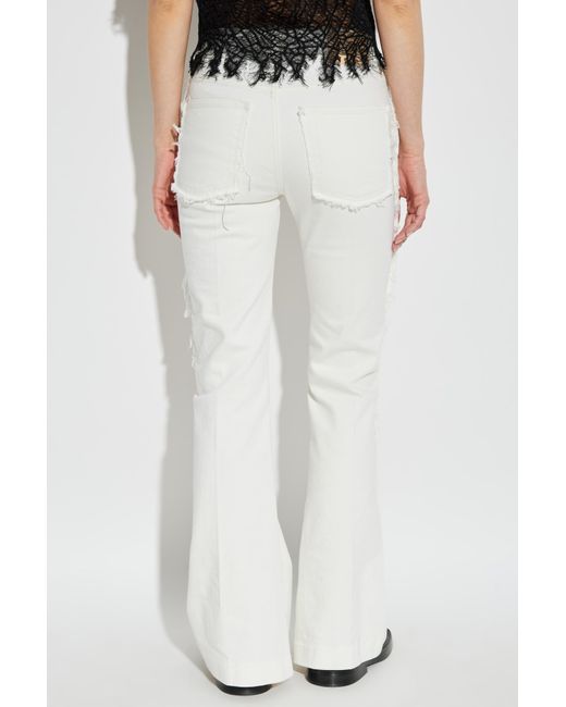 Alexander McQueen White Jeans With Raw Finish