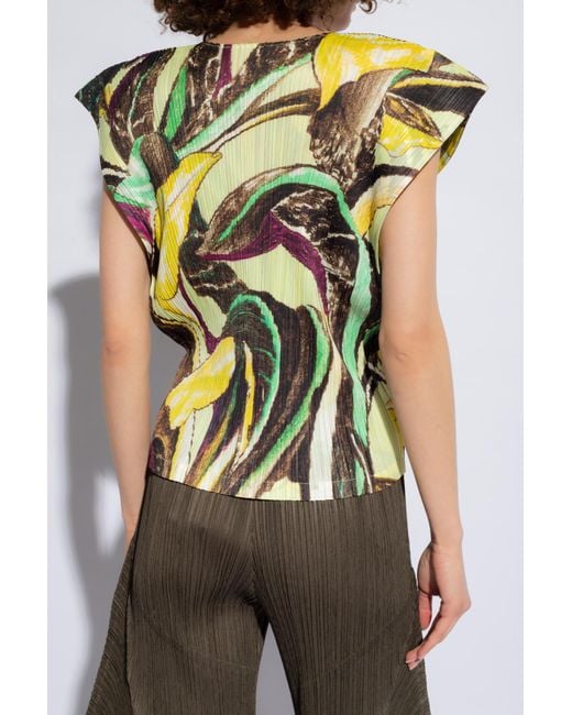 Pleats Please Issey Miyake Multicolor Pleated Top By
