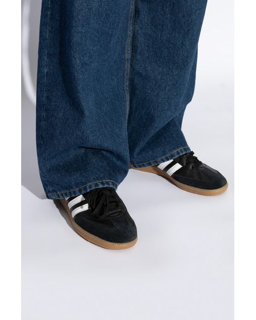 Adidas Originals Black Sport Shoes 'Samba Decon' for men