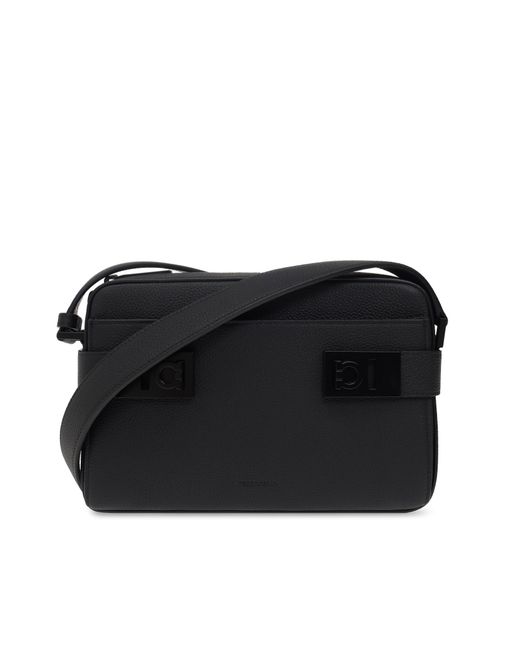Ferragamo Black Leather Shoulder Bag for men