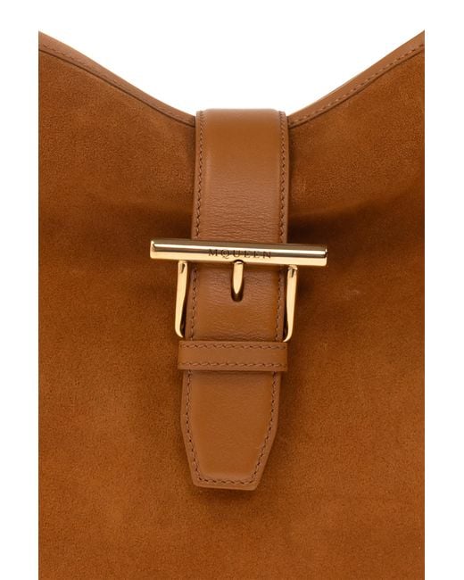 Alexander McQueen Brown 'T-Bar' Shoulder Bag