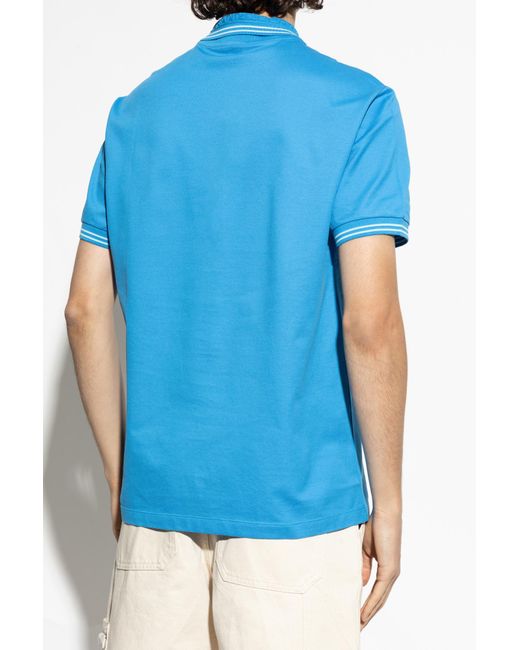 Versace Blue Polo With A Characteristic Medusa Head for men