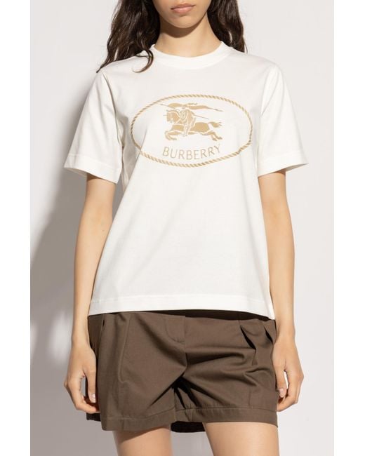 Burberry White T-Shirt With Logo