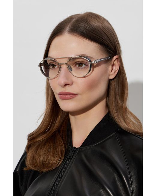 Balmain Metallic 'Brigade Iv' Corrective Glasses