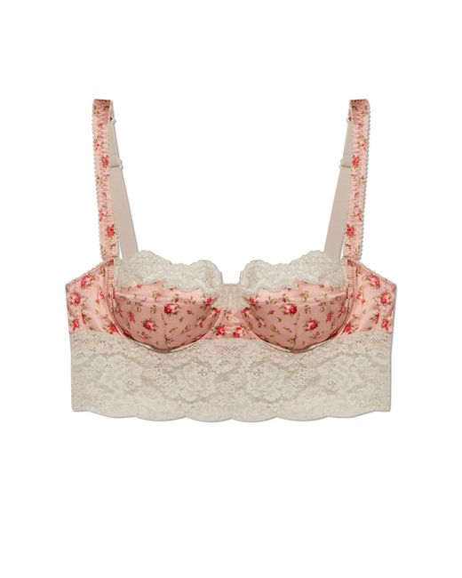 Dolce & Gabbana Pink Floral Motif Bra