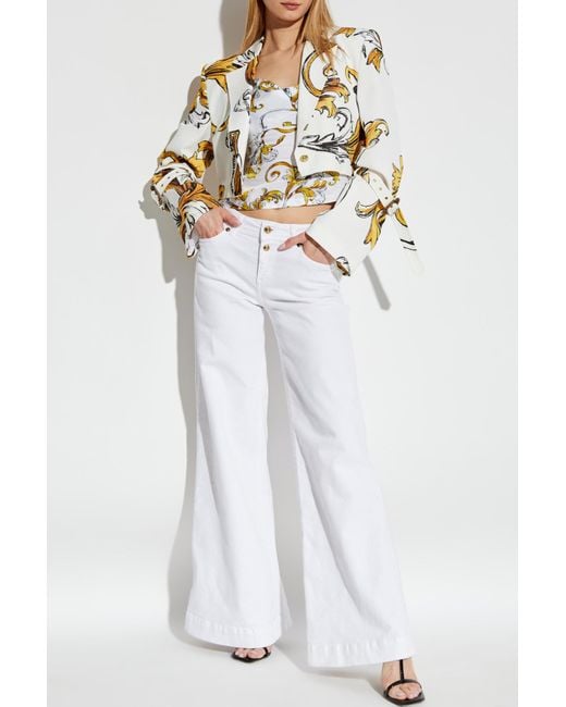 Versace Jeans Couture White Top With Barocco Print