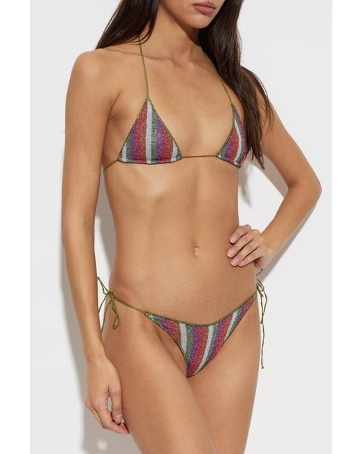 Oseree White Two-Piece Swimsuit With Lurex Thread