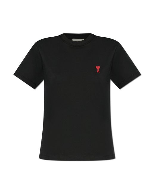 AMI Black T-Shirt With Logo