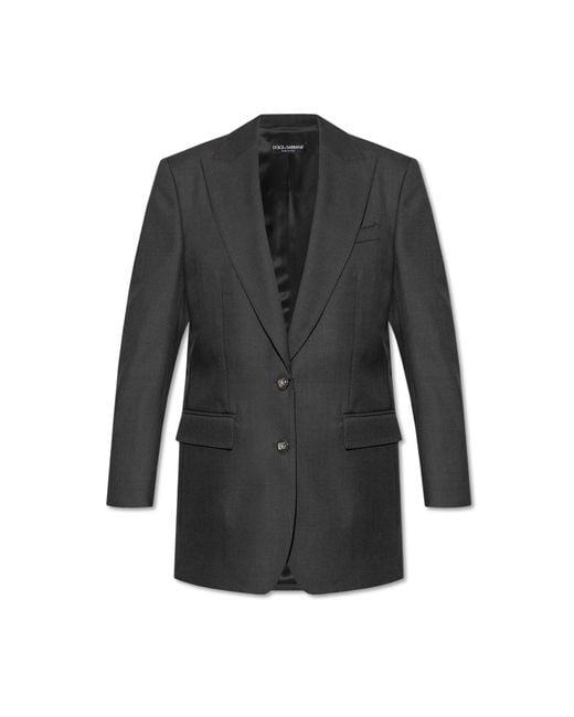 Dolce & Gabbana Black Wool Blazer With Single Vent