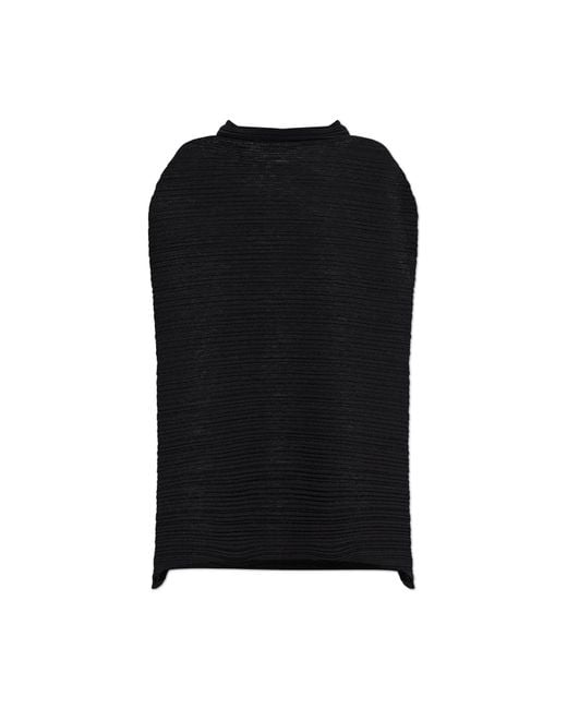 Pleats Please Issey Miyake Black Oversized Pleated Top