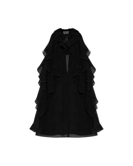 McQueen Black Silk Transparent Top