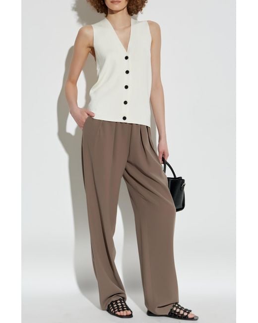 Emporio Armani Brown Straight-Leg Pants