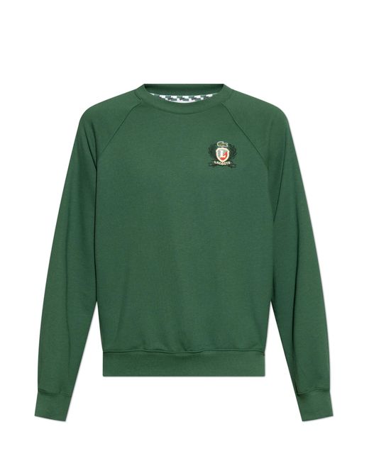 Lacoste Green Sweatshirt With Embroidered Logo for men