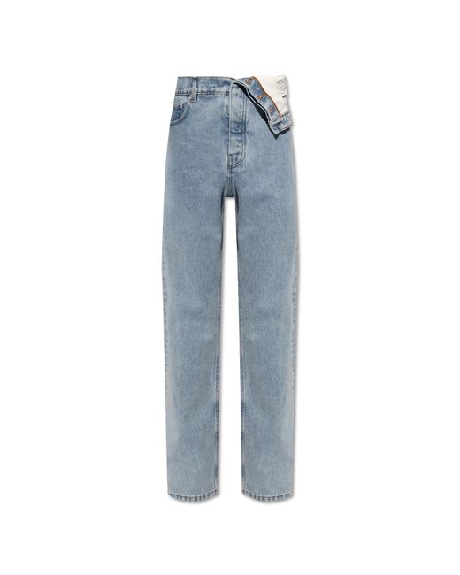 Y. Project Blue Jeans With Asymmetrical Trim, for men