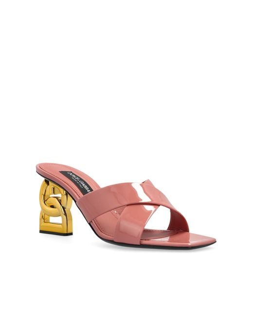 Dolce & Gabbana Pink Heeled Slippers