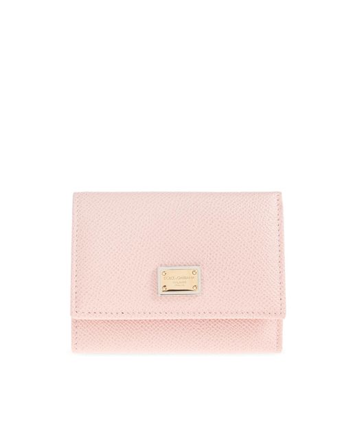 Dolce & Gabbana Pink Leather Wallet
