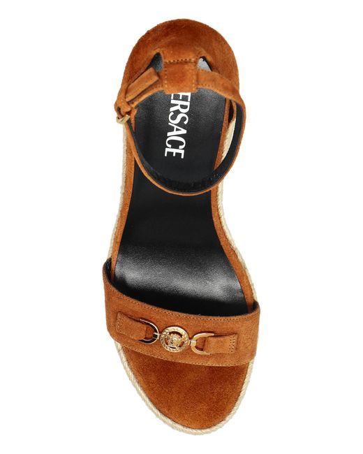 Versace Brown Wedge Sandals
