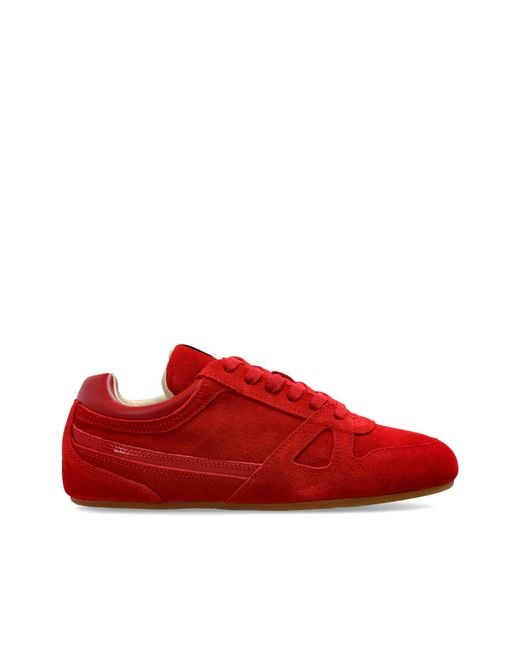 Isabel Marant Red Suede Sports Shoes 'Senny Low'