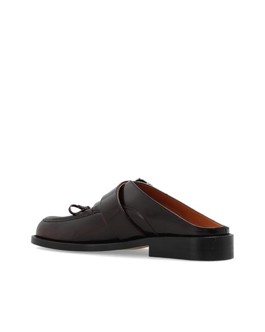 Marni Black Leather Slides
