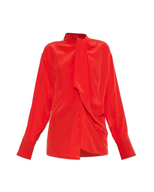 Victoria Beckham Red Silk Shirt