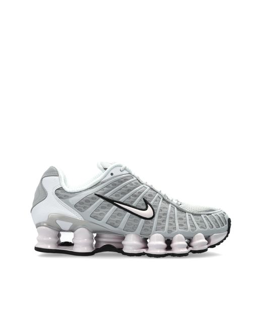 Nike White 'Shox Tl' Sports Shoes