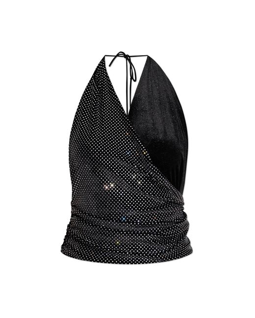 Balmain Black Top With Shimmering Sequins