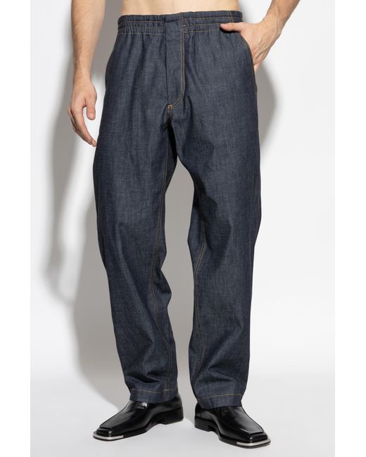 Bottega Veneta Men's Gray Loose-Fit Jeans