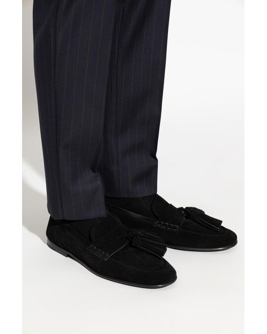 Dolce & Gabbana Black Suede Shoes for men