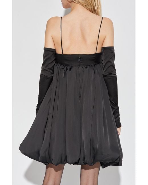 ROTATE BIRGER CHRISTENSEN Black Off-Shoulder Dress