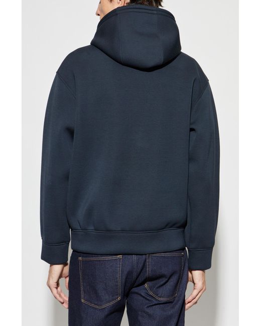 Emporio Armani Blue Sweatshirt With Embroidered Logo for men