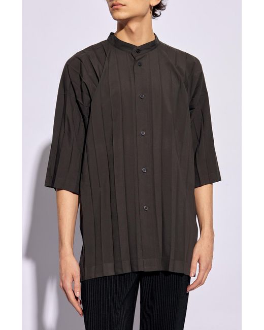 Homme Plissé Issey Miyake Oversize Pleated Shirt, in Black for Men