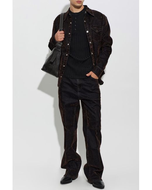 Amiri Black Wide-Leg Jeans for men