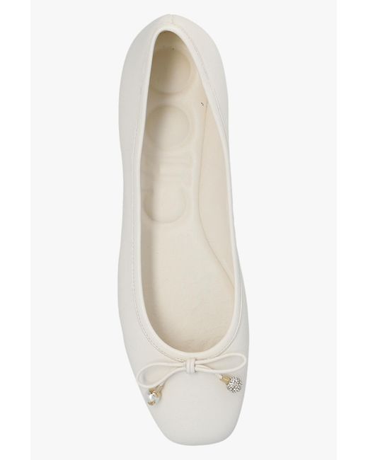 Jimmy Choo White 'Elme' Leather Ballet Flats