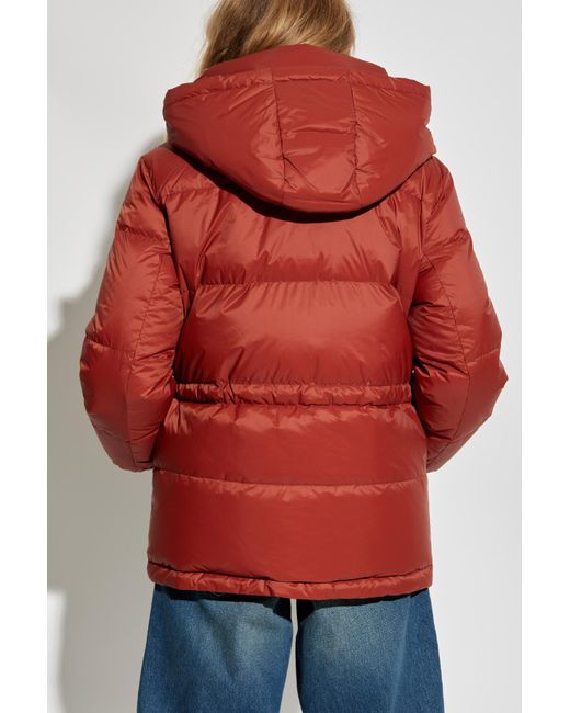 Yves Salomon Red Reversible Jacket With Detachable Hood