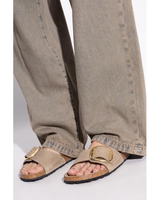 Birkenstock Natural "Madrid Big Buckle" Slides