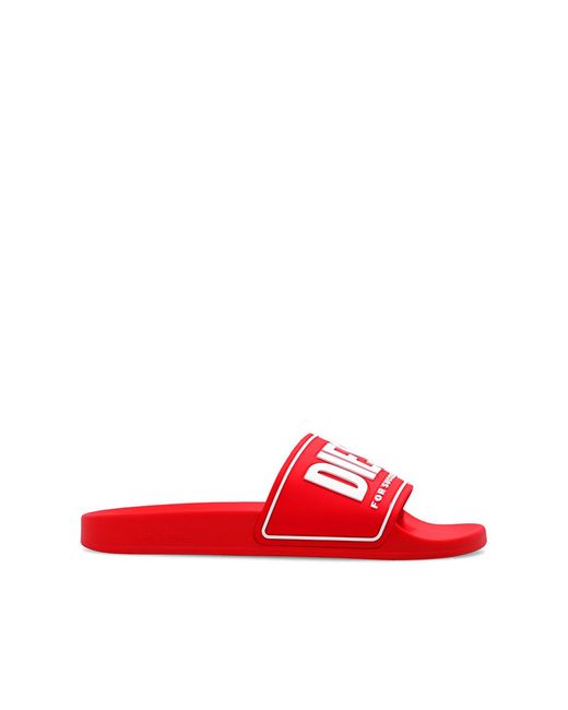 DIESEL Red 'Sa-Mayemi' Slides for men