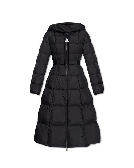 Moncler 'faucon' Long Down Jacket in Black | Lyst