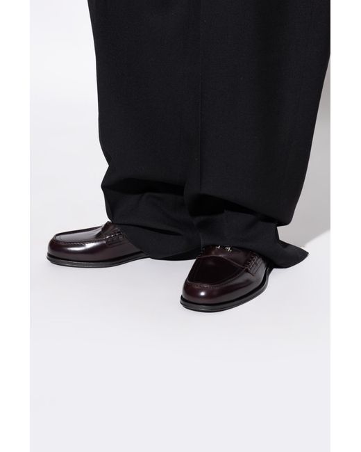 DSquared² Black Leather Loafers for men