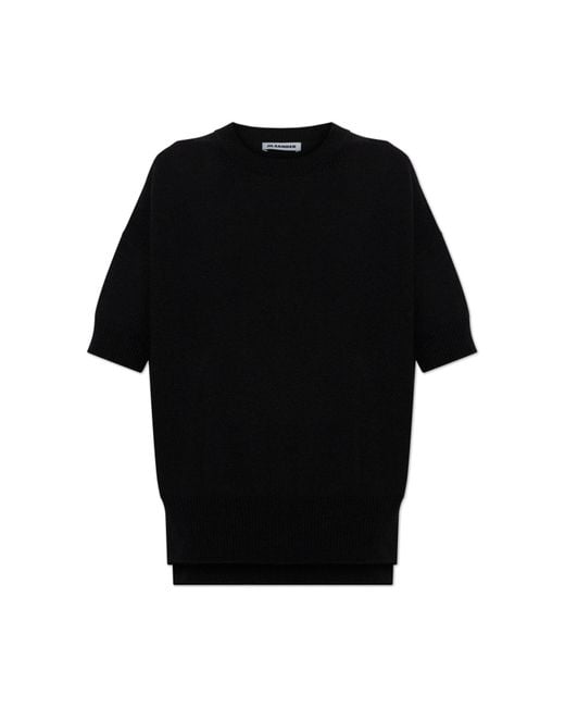 Jil Sander Black Loose-Fit Cashmere Top