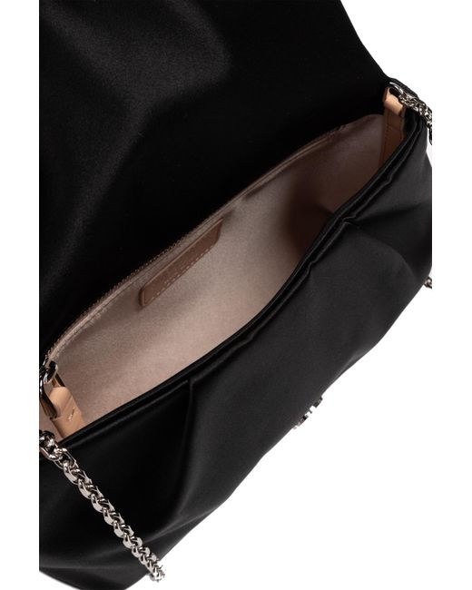 Roger Vivier Black Satin Clutch 'Efflorescence Mini'