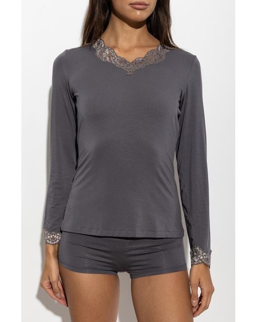Hanro Gray Top 'Dana'