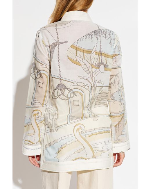 Tory Burch White Patterned Tunic