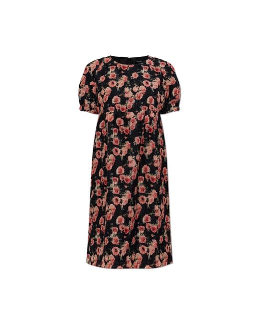 R13 Black Dress With Floral Motif