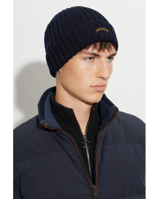 Paul & Shark Blue Wool Hat for men