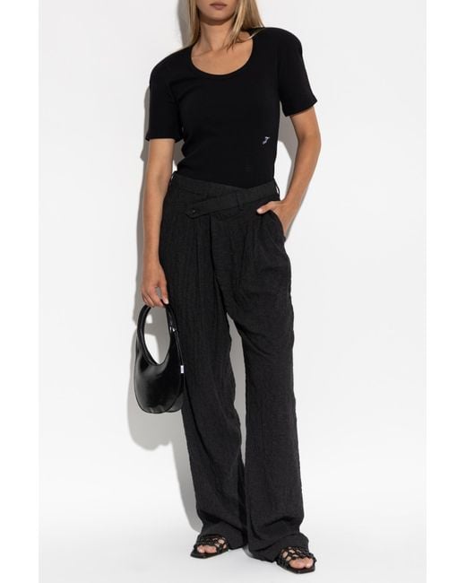 R13 Black Trousers With Wool Trim
