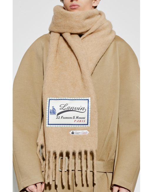 Lanvin Natural Scarf With Fringes for men