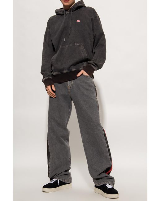 DIESEL Denim Hoodie With Faded Effect 