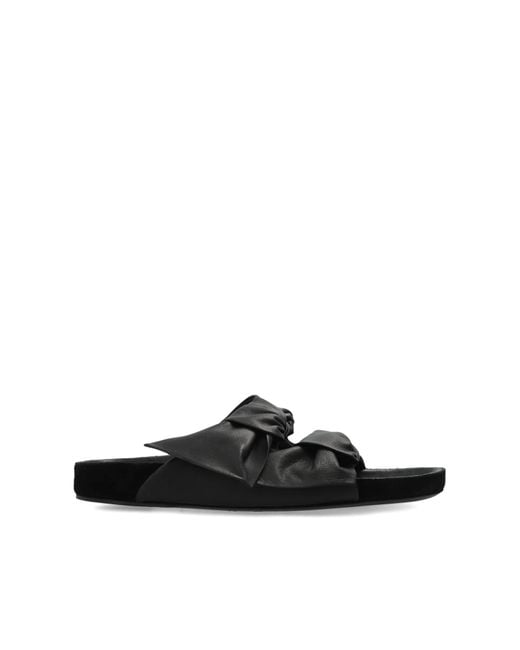 Isabel Marant Black Lennyo Bow Slides