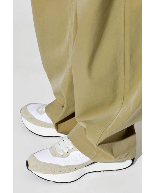 McQueen White 'Sprint Runner' Sports Shoes for men